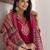 pink jacquard festive kurta set