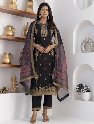 black jacquard festive kurta set 2