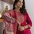 pink jacquard festive kurta set