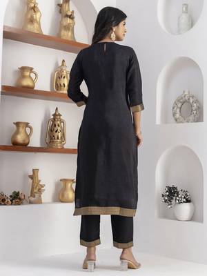 black jacquard festive kurta set 3