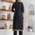 black jacquard festive kurta set