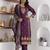 purple jacquard festive kurta set