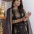 black jacquard festive kurta set