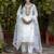 white silk blend festive kurta set
