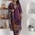 purple jacquard festive kurta set