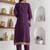 purple jacquard festive kurta set