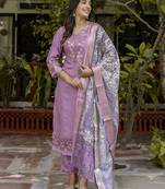 lavender silk blend festive kurta set