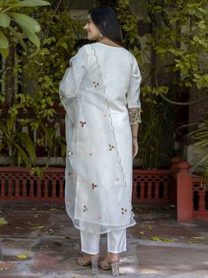 white silk blend festive kurta set 3
