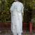 white silk blend festive kurta set