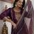 purple jacquard festive kurta set