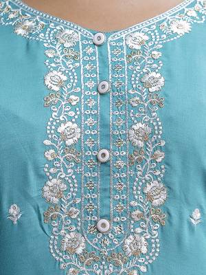 blue viscose festive kurta set 4
