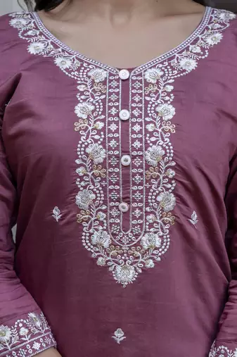 mauve viscose festive kurta set