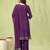 purple jacquard festive kurta set