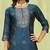 blue jacquard festive kurta set