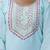 sky-blue silk blend festive kurta set
