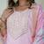 pink silk blend festive kurta set