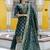 green jacquard festive kurta set