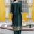green jacquard festive kurta set