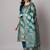 royal-blue jacquard festive kurta set