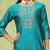 royal-blue jacquard festive kurta set