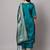 royal-blue jacquard festive kurta set