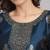 navy-blue jacquard festive kurta set