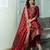 maroon jacquard festive kurta set