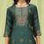 green jacquard festive kurta set