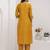 yellow viscose silk festive kurta set