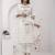 white viscose silk festive kurta set