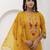 yellow viscose silk festive kurta set