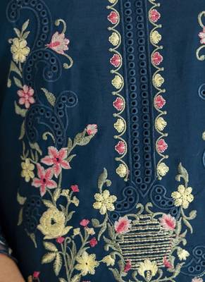 teal viscose silk festive kurta set 4