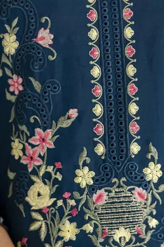 teal viscose silk festive kurta set