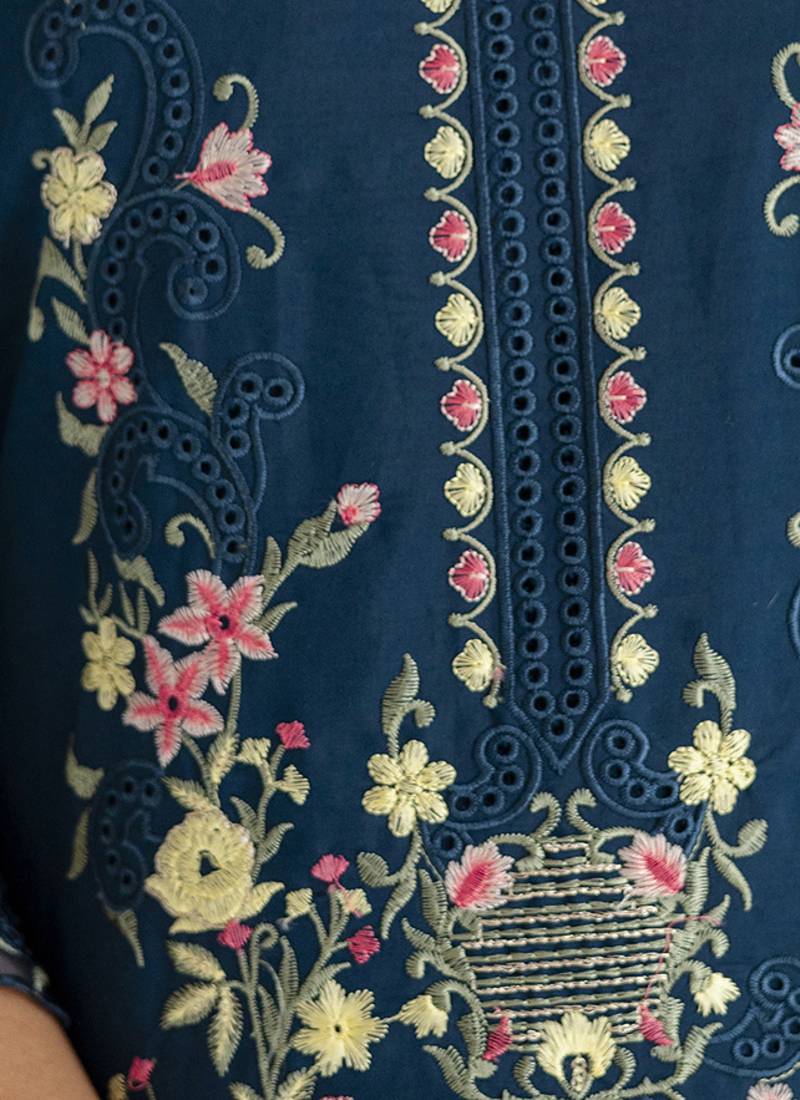 teal viscose silk festive kurta set