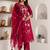 red viscose silk festive kurta set