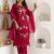 red viscose silk festive kurta set