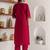 red viscose silk festive kurta set