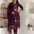 wine viscose silk festive kurta set