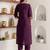 wine viscose silk festive kurta set