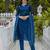 teal chanderi silk festive kurta set