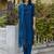 teal chanderi silk festive kurta set