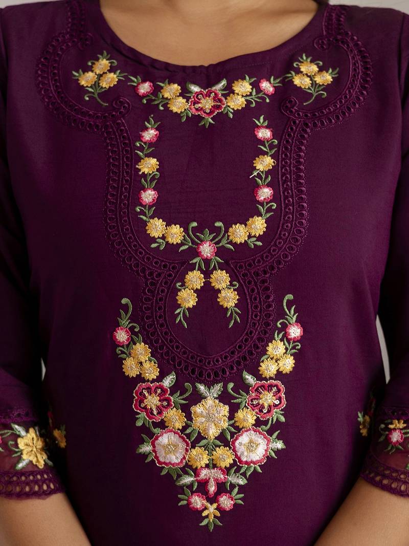 wine viscose silk festive kurta set