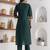 green viscose silk festive kurta set