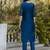 teal chanderi silk festive kurta set