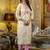off-white shimmer silk festive wear long kurti