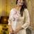 off-white shimmer silk festive wear long kurti