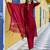 maroon chanderi silk festive kurta set