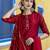 maroon chanderi silk festive kurta set