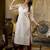 off-white shimmer silk festive wear long kurti