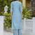 sky-blue chanderi silk festive kurta set